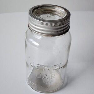 Jewel Canning Jar Clear Vintage Improved Gem Lid Canada Farmhouse Pantry Storage